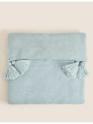 Pure Cotton Patterned Tassel Throw